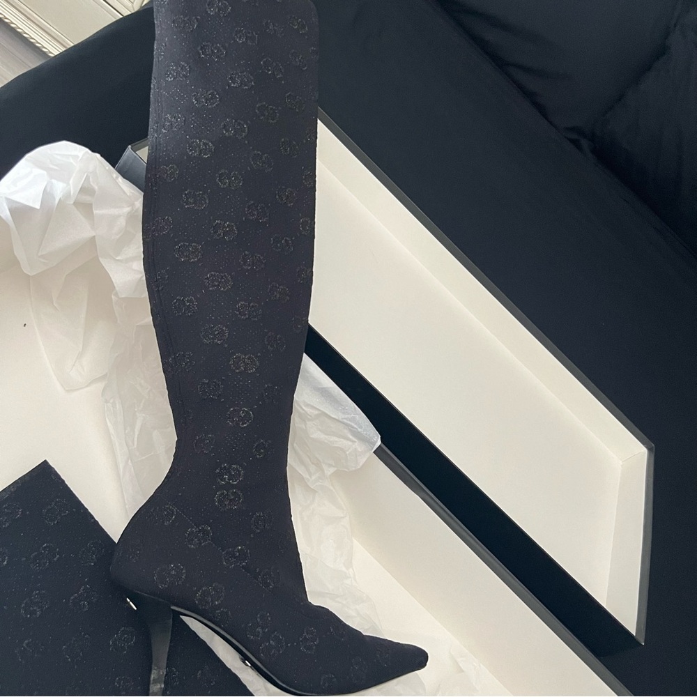 Demi Shimmer GG Over The knee boots Gucci